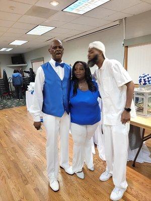 Bride, Groom and guest.