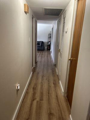 The same hallway! new paint and flooring!