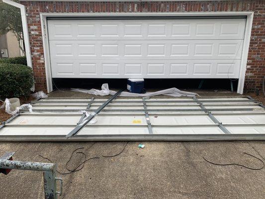 Garage door install. Finish pictures are on the way soon!!!!