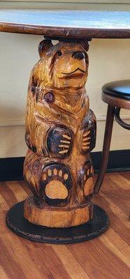 Carved bear table