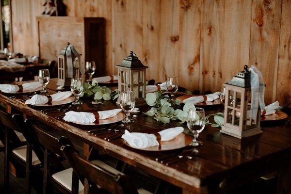 Rustic wedding tableware