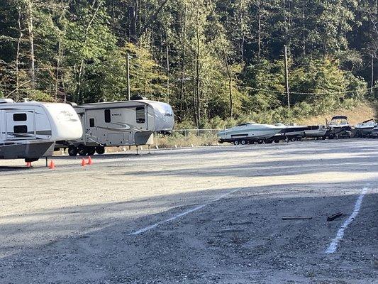 Boats and RV's on our storage lot.