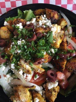 Greek Salad with Moroccan Chicken