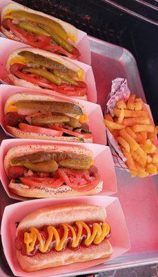 Some Like Chicago dogs, some like the simple dog and of course everyone likes fries