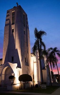 Zion Hill Baptist Church at sunset.