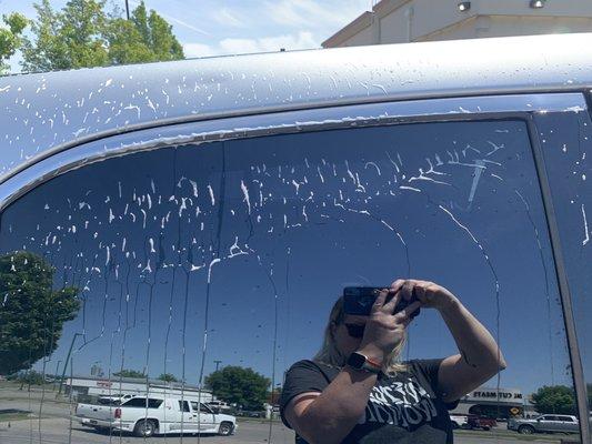 Soapy car after the car wash.