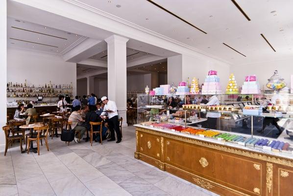 The ground floor is home to the popular Bottega Louie restaurant and bakery.