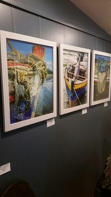 #theartcoast treasure Lucia Earle colorfull boats fine art photographs and  painted clay a nautical treat