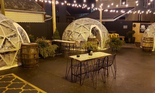 Igloos in the beer garden