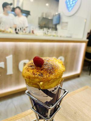 15. Mini-Crepe Brulee with raspberries