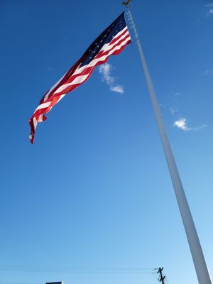 I am told this is the largest American Flag being flown in Maine.