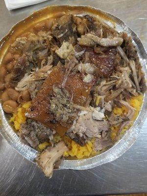 Pernil with rice and beans