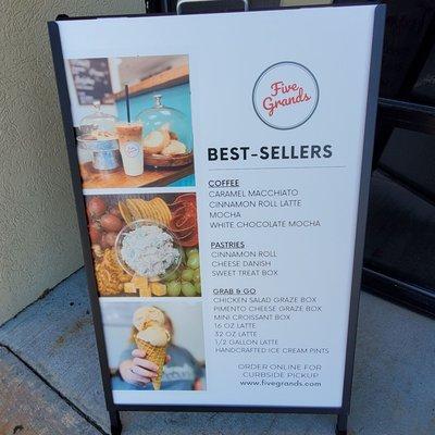 Best Sellers menu