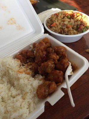 General Tsos lunch special and pork fried rice