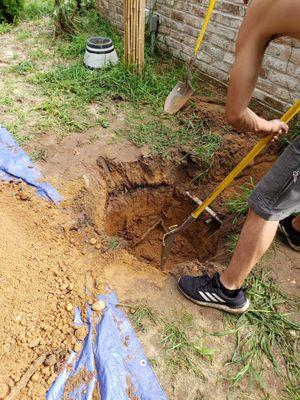 Digging drywell