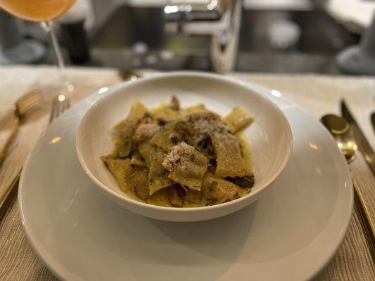 Shrimp + Mushroom Agnolotti w/ Uni Butter