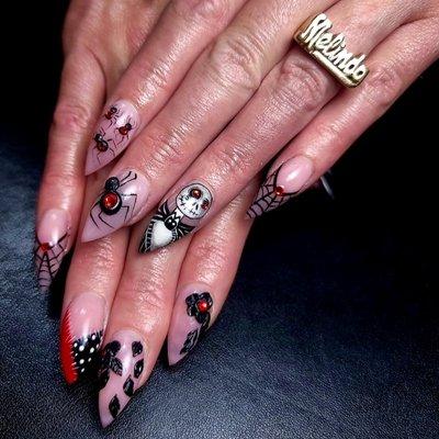 #Haloween nails #freehandfun #CammyMaeNails_brows