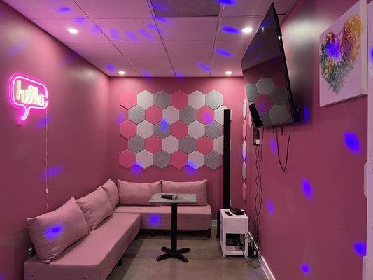 Pink karaoke room