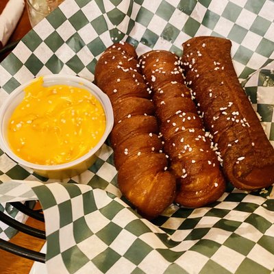 Soft pretzels with beer cheese