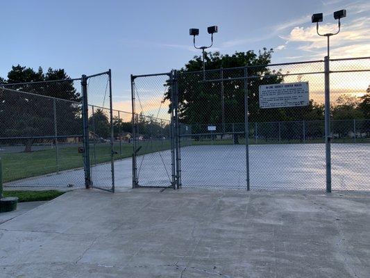 Ex-tennis courts, now for roller anything or futsal