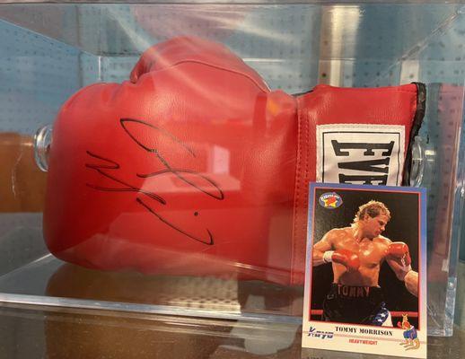 Signed Tommy Morrison boxing glove