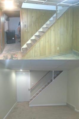 Basement before and after