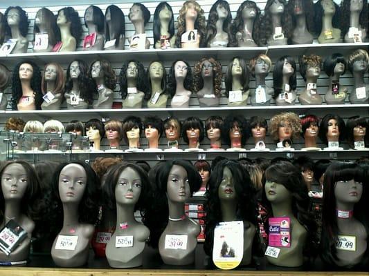 Wigs: Lace, half, whole, human, synthetic