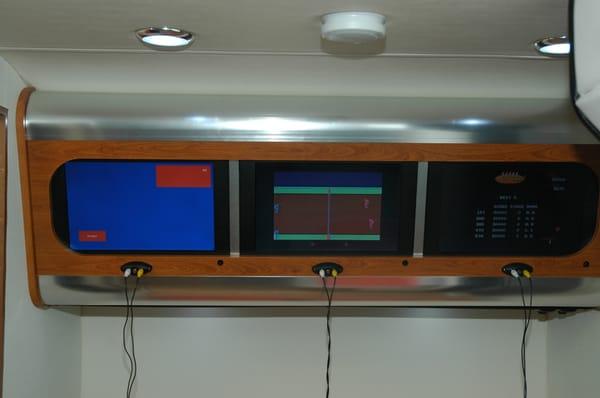 3 smaller screens for old school Atari type of games