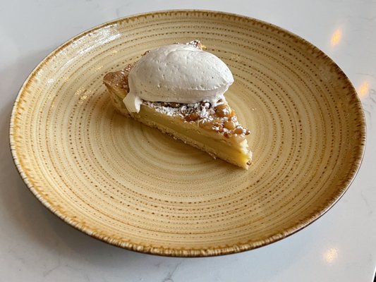 Lemon custard pine nut tart