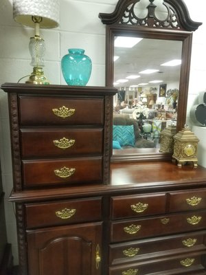 One of many wood dressers.