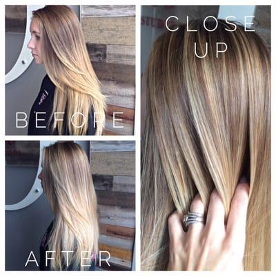 Before and after balayage