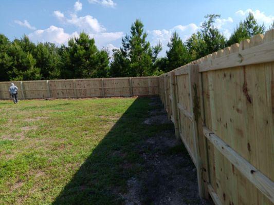 6 Foot wood privacy fence installation in Fayetteville, NC