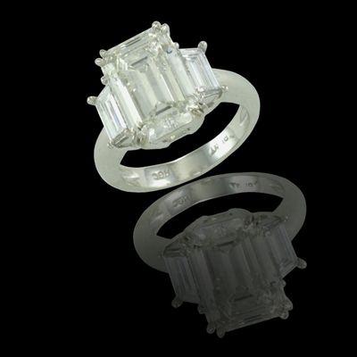 Emerald cut engagement ring