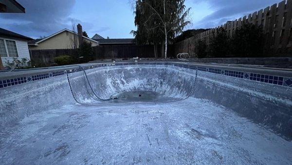 Pool Drained into deep end