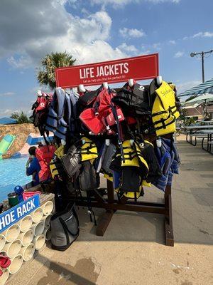 Life jackets available (adults & children)