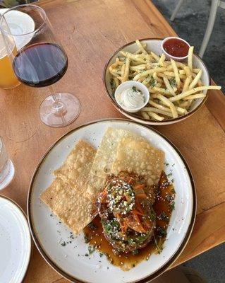 Tuna tartare and truffle fries