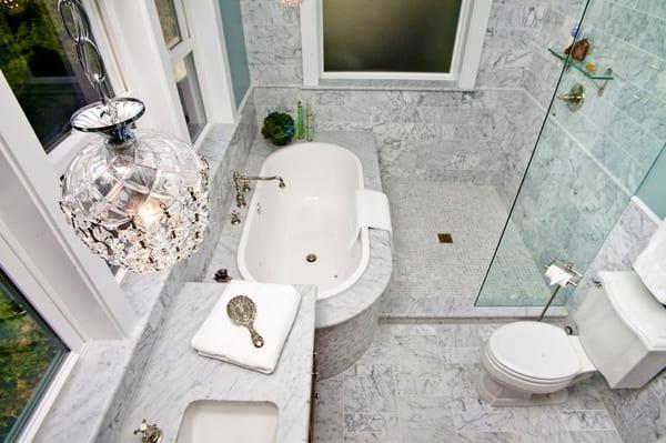 Traditional Style Marble Master Bath