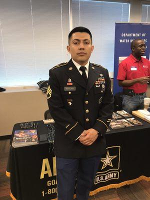 Staff Sergeant Monti looking fresh at the Job fair