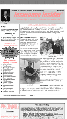 Our agency has a monthly newsletter that tells about our customers and community service