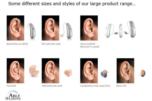 Some of our sizes and styles of our large product range...