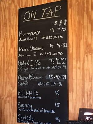 Current beer list