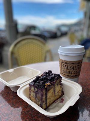 Blueberry Bread Pudding and Chai Latte