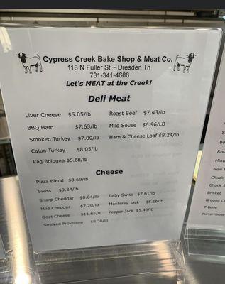 Deli meat & cheese prices - March 2023