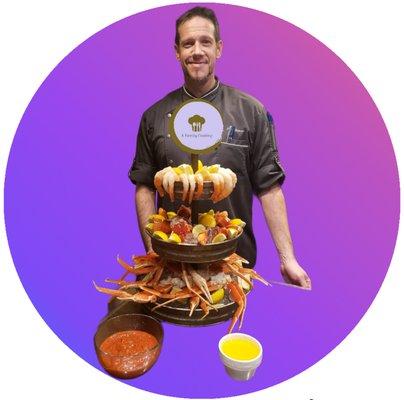 Chef Phil and his Seafood Tower.