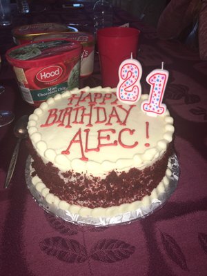 Thanks to Carina's Cakes for this fantastic, super rich red velvet cake for my 21st birthday! It was delicious!