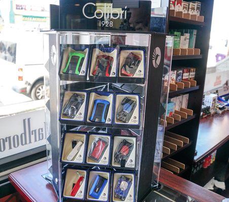 Large selection of Colibri cigar accessories.