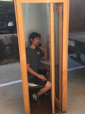 We were happy to donate a really cool antique phone booth from the tech offices at University of Denver!