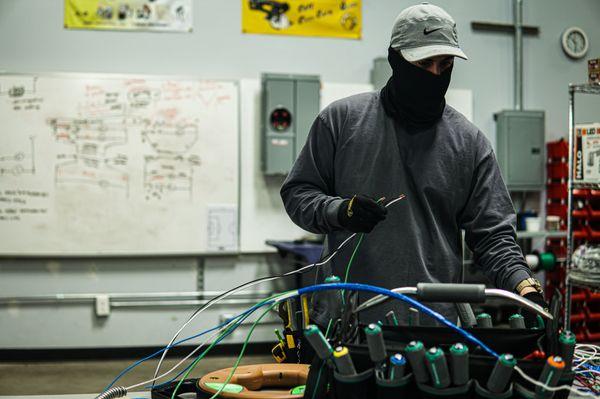 A student in our 9-Month Electrician Class