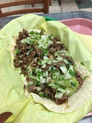 Beef tacos $2.50 each