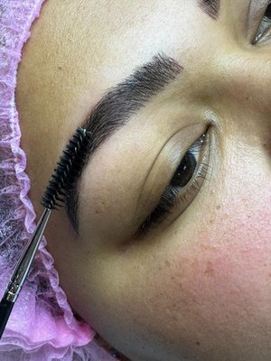 Microblading is a semi-permanent tattooing technique used for the eyebrows. Microblading can be used on someone with little to no eyebrows.